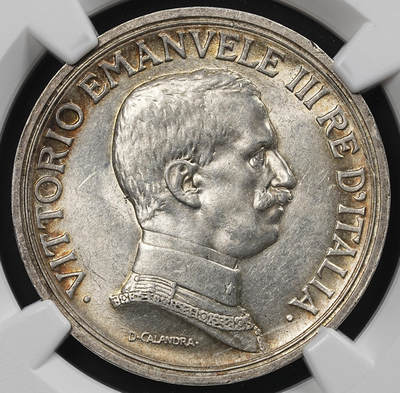 修遠堂世界钱币第九十三期 - NGC MS63 1914年意大利马车2里拉银币