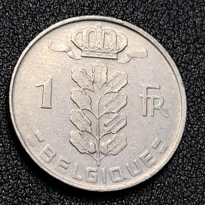 泉币菌-第128附加场-精品福利场（本场拍品多，请提前出价） - 比利时1967年1法郎铜镍币硬币21mm 