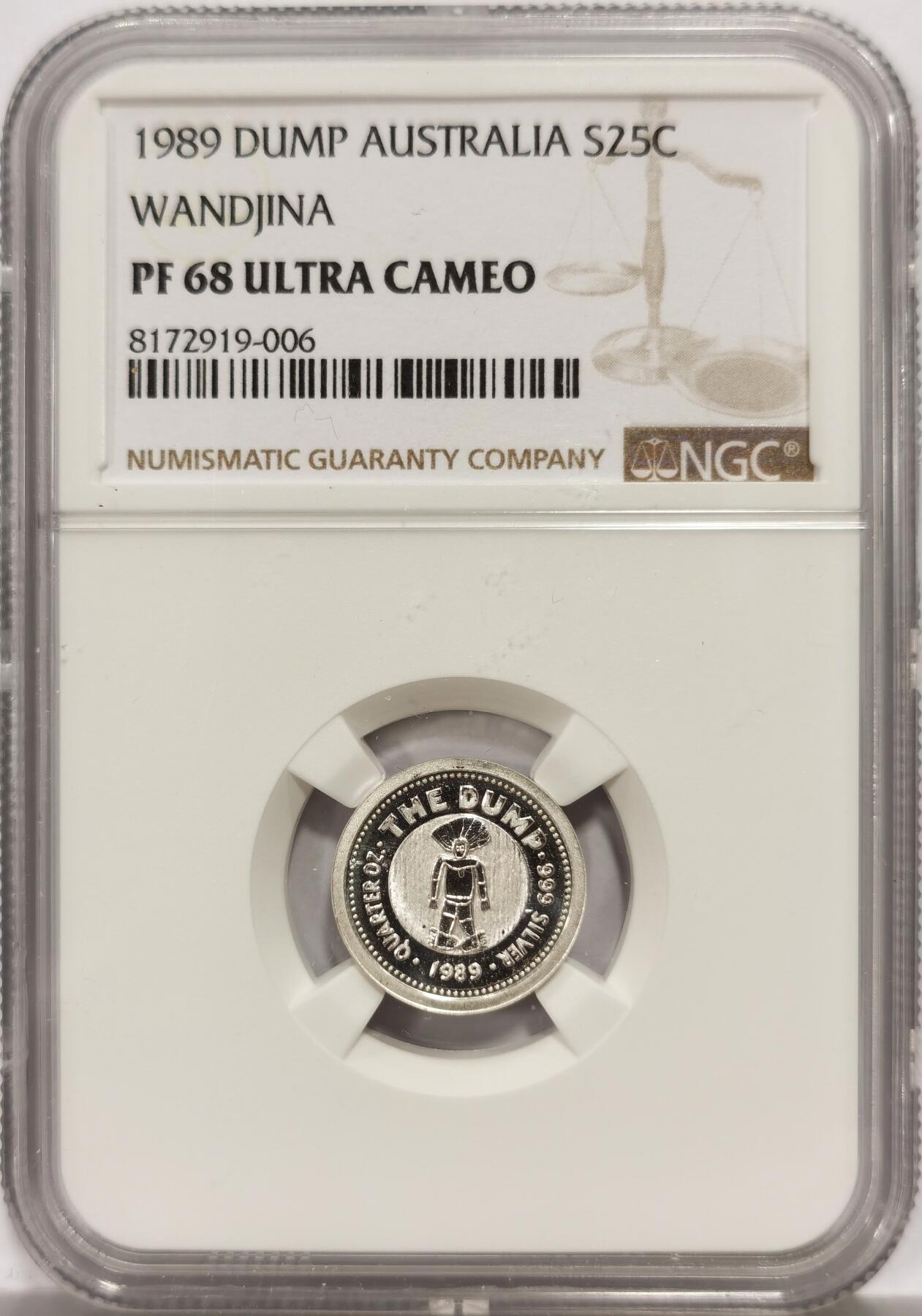 博洋堂世界钱币拍卖第146期（全场包邮） NGC PF68UC 澳大利亚1989年土著文化子母币二枚一套，带原包装及证书