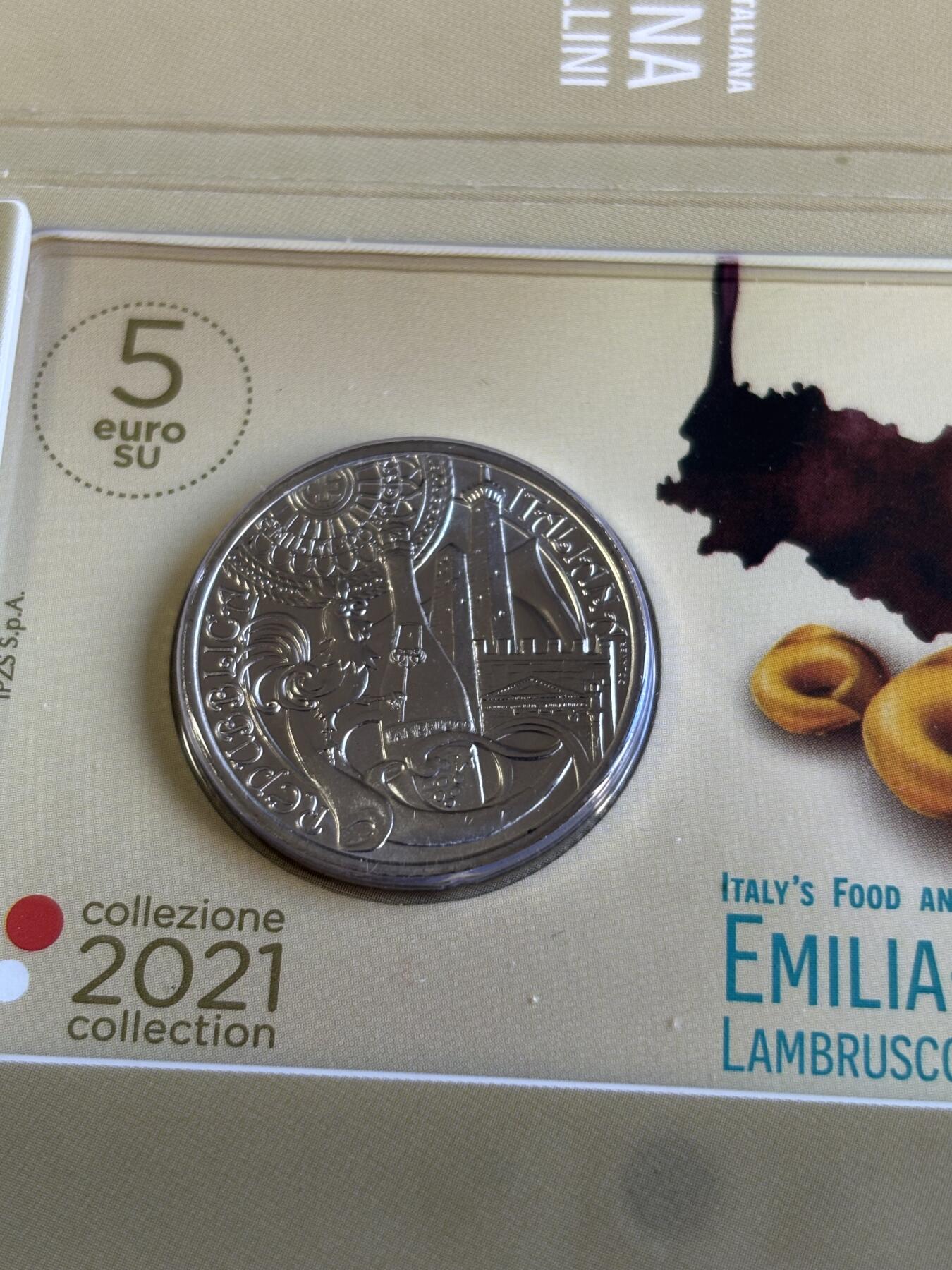 第181期拍卖 卡装意大利2021饮食文化系列2艾米利亚罗马涅纪念币