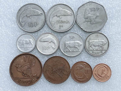 第一海外回流一元起拍收藏 散集专场  第265期 - 爱尔兰不同版本硬币 11枚