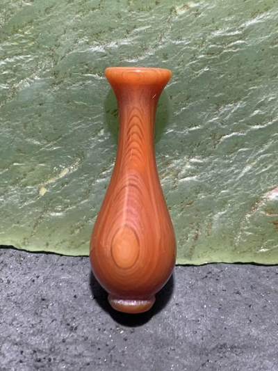 精美高玉化千层纹缠丝玛瑙双天眼瓶子珠一个， - 精美高玉化千层纹缠丝玛瑙双天眼瓶子珠一个，