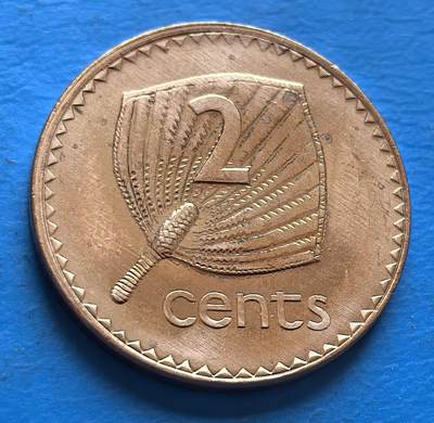 外国优质老铜币银币，周六九点倒数截拍，满百包邮，可寄存半年，喜欢朋友微信扫描二维码可直接参拍 - 斐济芭蕉扇2分