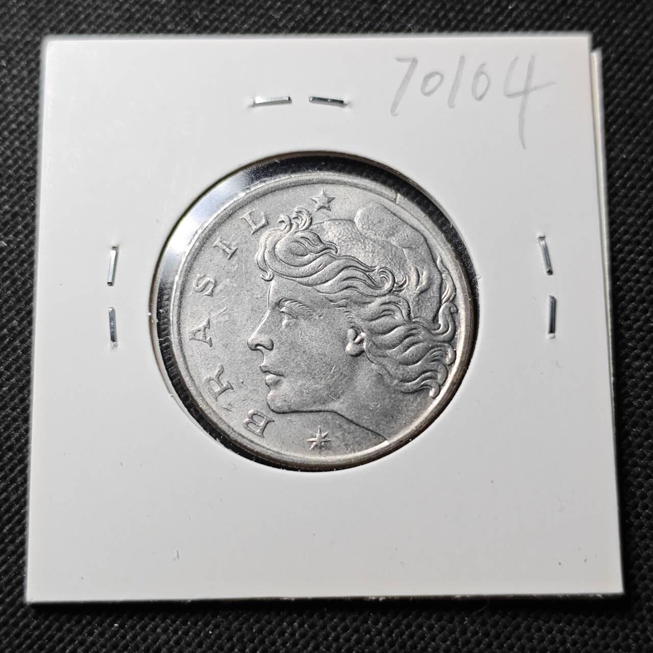 KK钱币收藏小铺  第370场  2月预留时间 周末发货  1970巴西女神50分