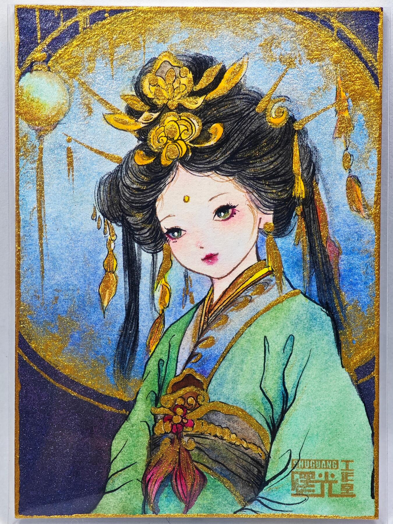 白泽拍卖卡牌手绘专场第28期（细雨生寒、寻梅闻香） 2025 曙光工作室手绘卡 风华  YOKE亲签