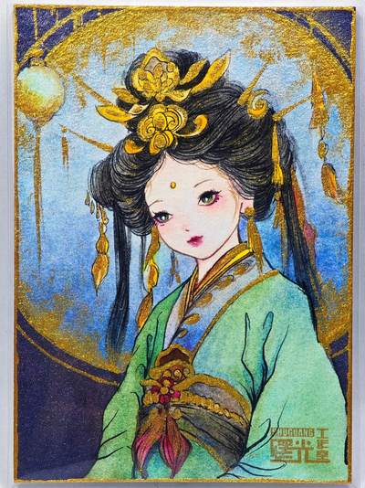 白泽拍卖卡牌手绘专场第28期（细雨生寒、寻梅闻香） - 2025 曙光工作室手绘卡 风华  YOKE亲签