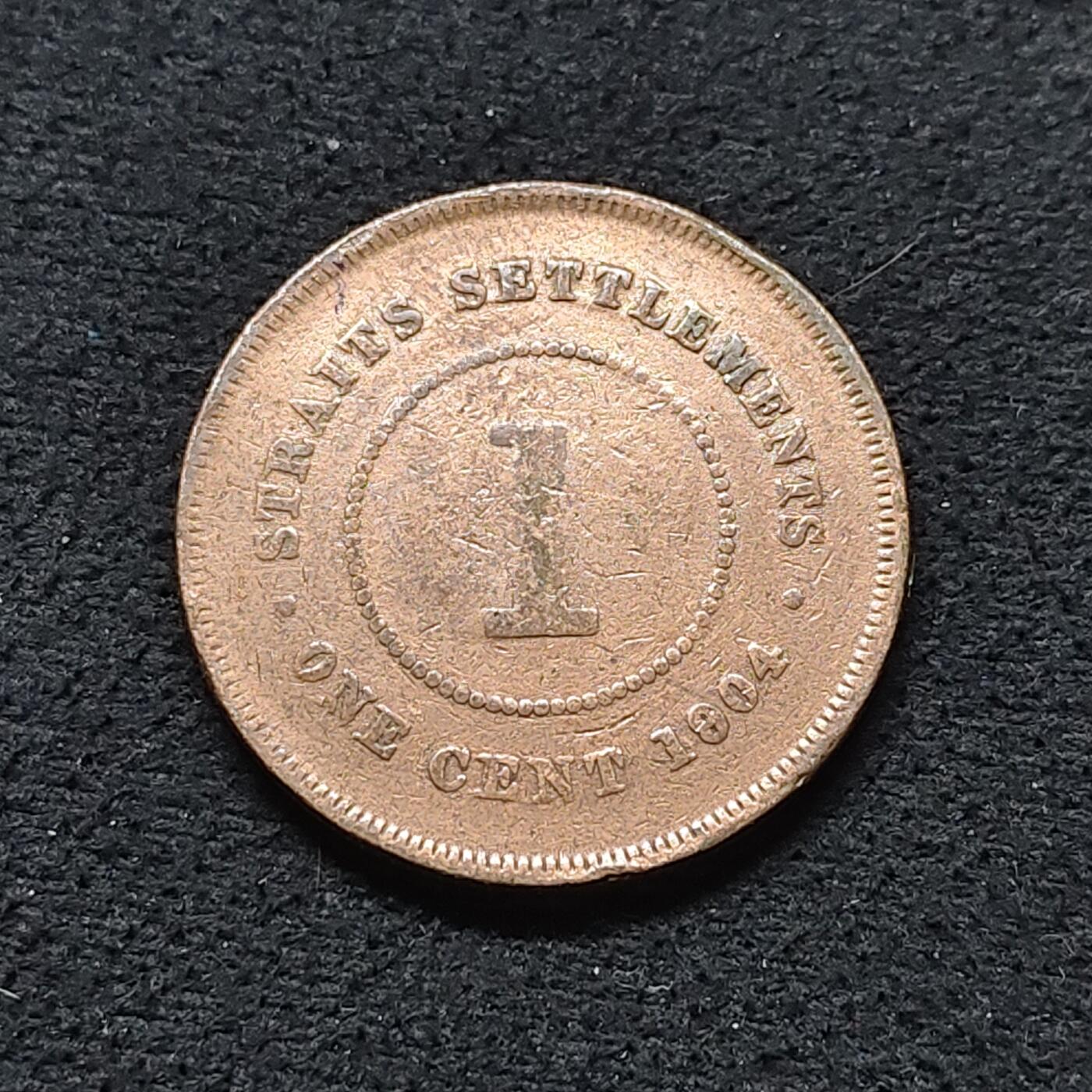 【全场包邮】纯粹捡漏拍476场（免费代拍第13场）调整中 英属海峡1904年爱德华七世1分大铜币