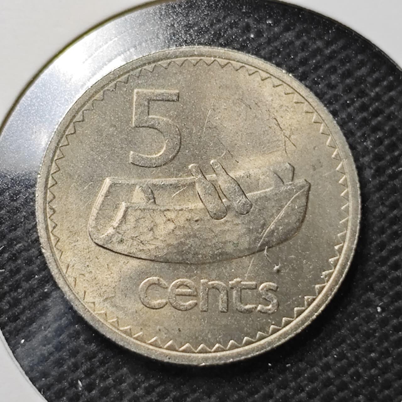 KK钱币收藏小铺  第370场  2月预留时间 周末发货  1969斐济5分 好品