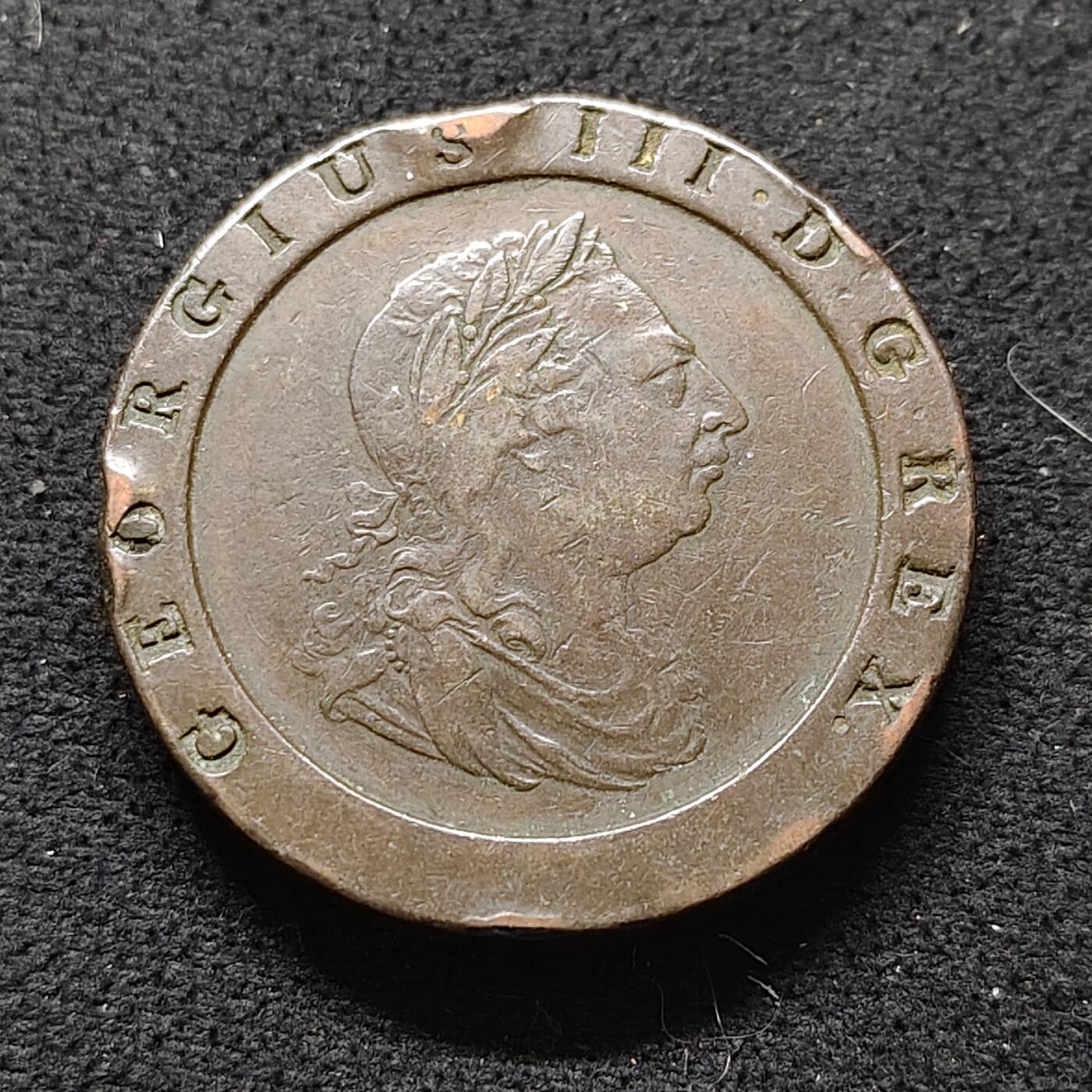 【全场包邮】纯粹捡漏拍477场（免费代拍第14场）调整中 英国1797年乔治三世2便士大车轮铜币