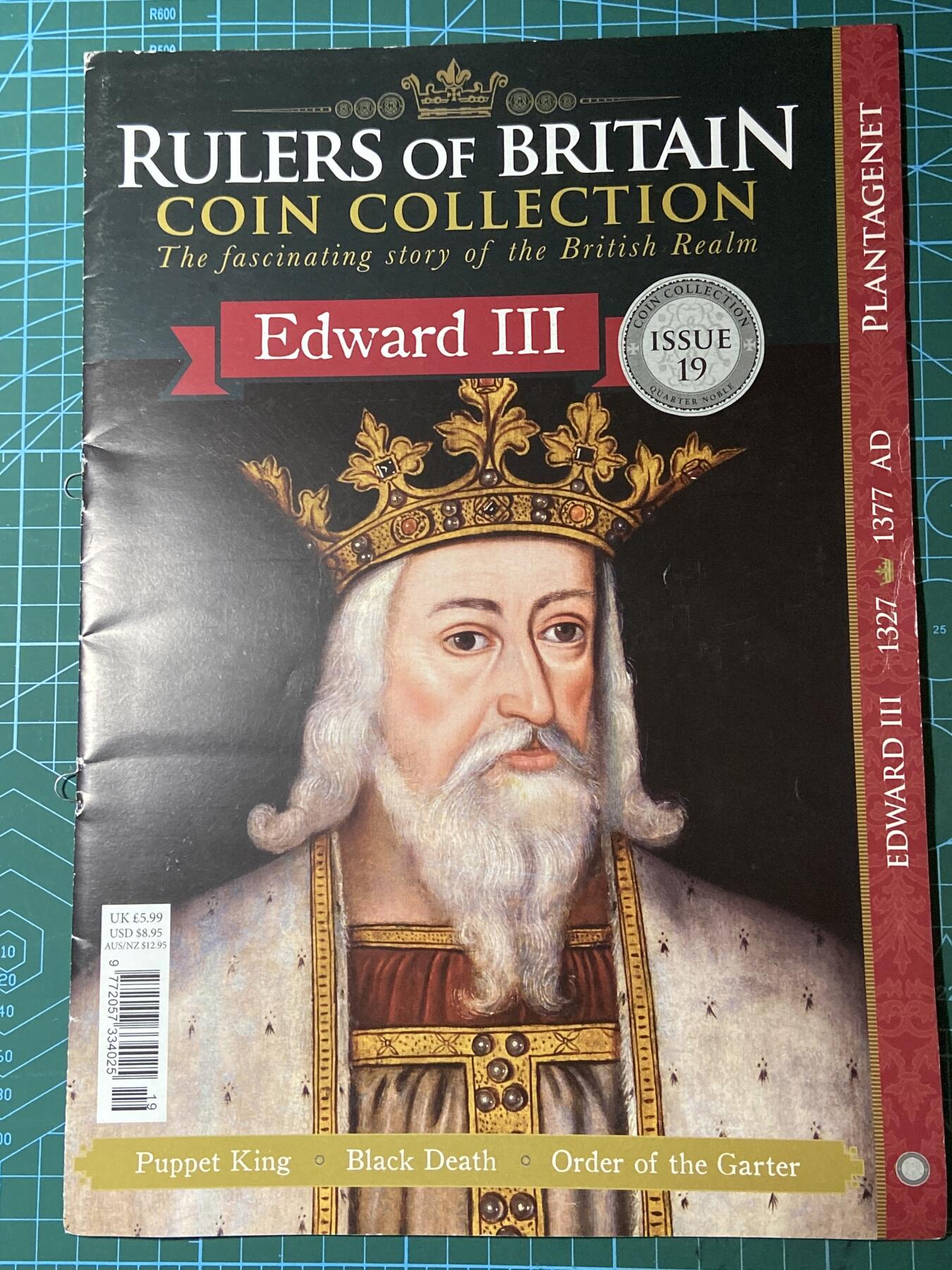 2025年第一百二十九场(总第一百五十五场）外国邮票、散币场(免佣金) （英国统治者硬币收藏系列）的第19期藏品杂志，爱德华三世主题
