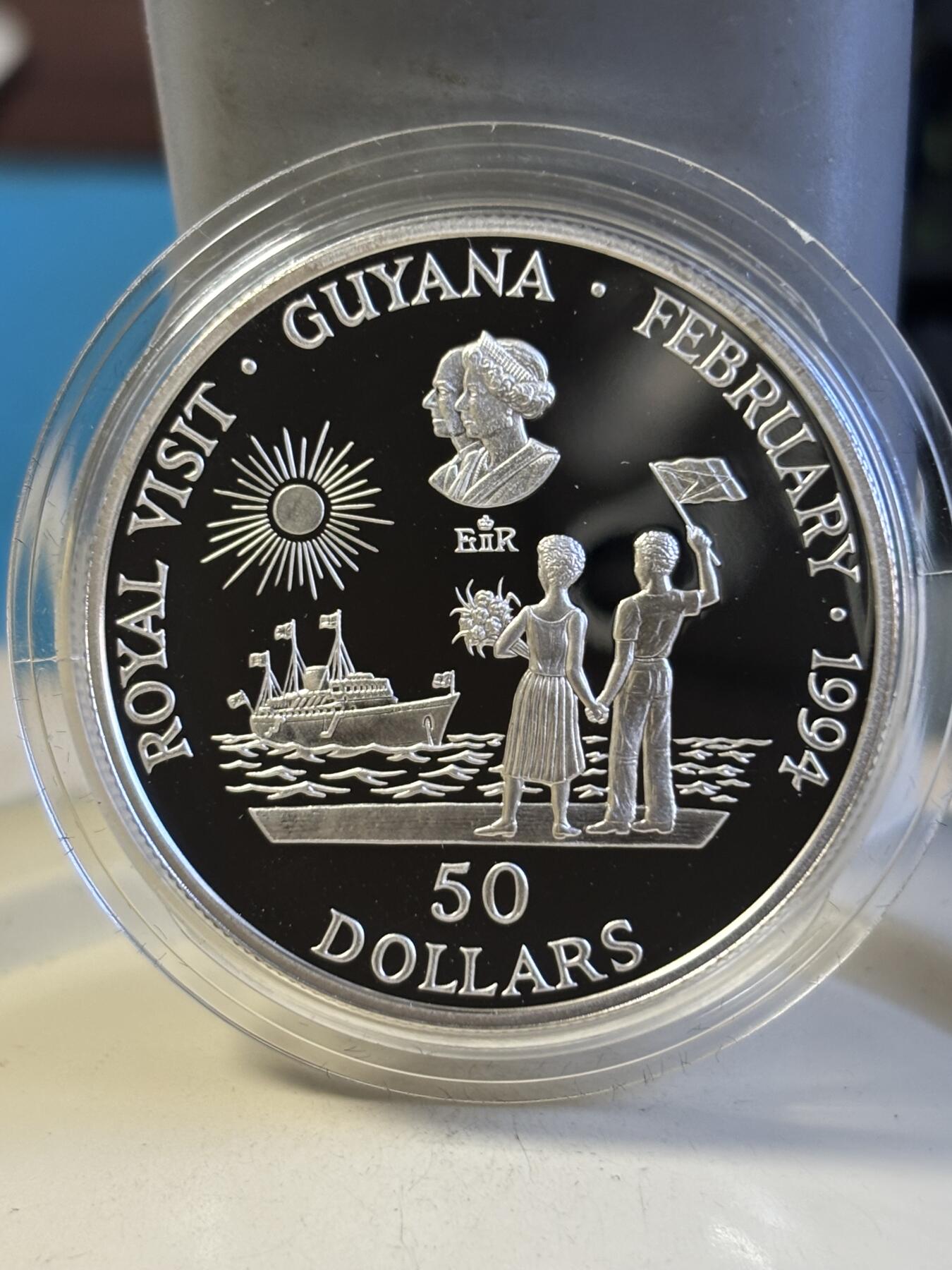 第181期拍卖 1994年开曼圭亚那巴哈马百慕大伯利兹牙买加女王访问纪念银币6枚，28.28克*6,925银