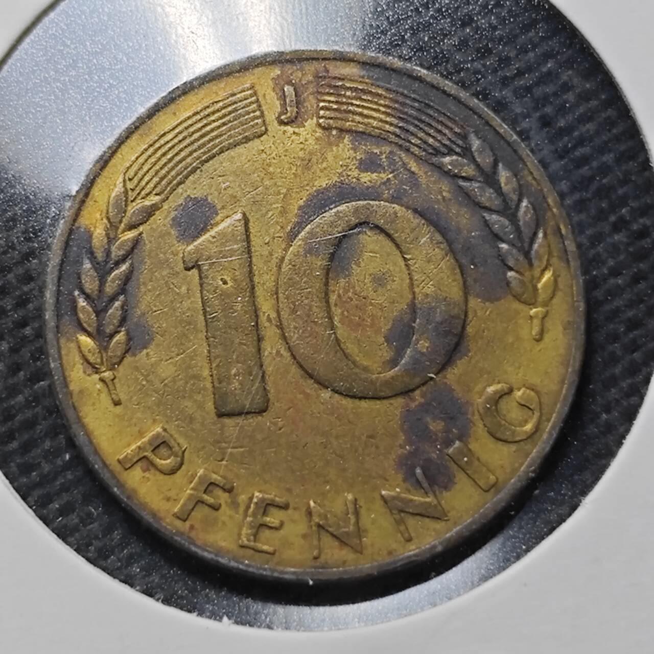 KK钱币收藏小铺  第370场  2月预留时间 周末发货  1949西德10芬尼 银行版