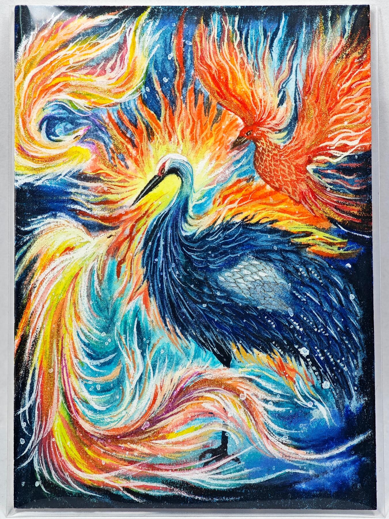 白泽拍卖卡牌手绘专场第28期（细雨生寒、寻梅闻香） 2025 倾梦手绘卡 凤求凰  十月亲签