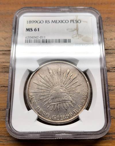 泉海漫舟·凡希社世界钱币微拍第三百十四期 - 1899GORS墨西哥直边鹰洋NGC-MS61