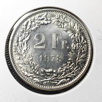 KK钱币收藏小铺  第370场  2月预留时间 周末发货 -  1978瑞士2法郎 好品
