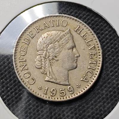 KK钱币收藏小铺  第370场  2月预留时间 周末发货 -  1959瑞士10分