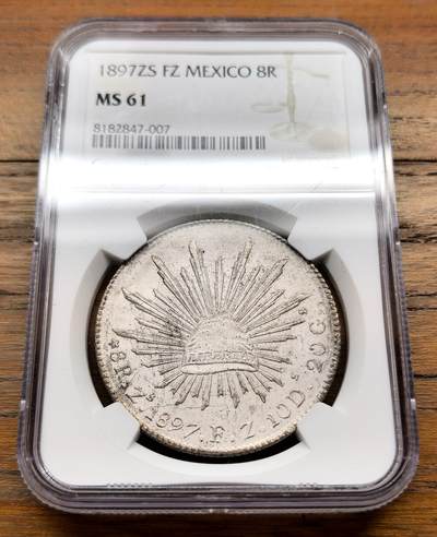 泉海漫舟·凡希社世界钱币微拍第三百十四期 - 1897ZSFZ墨西哥花边鹰洋NGC-MS61