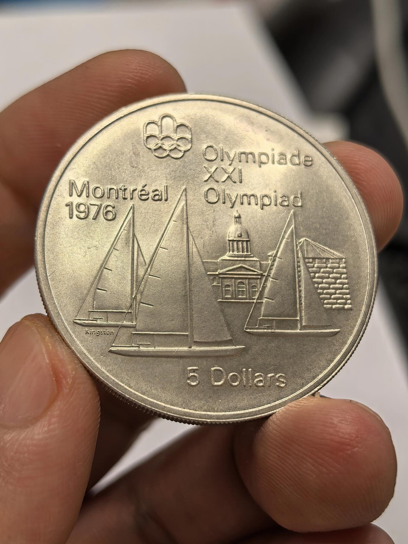 博洋堂世界钱币拍卖第146期（全场包邮） 1973年发行加拿大蒙特利尔夏季奥运会纪念银币，重24.3g UNC