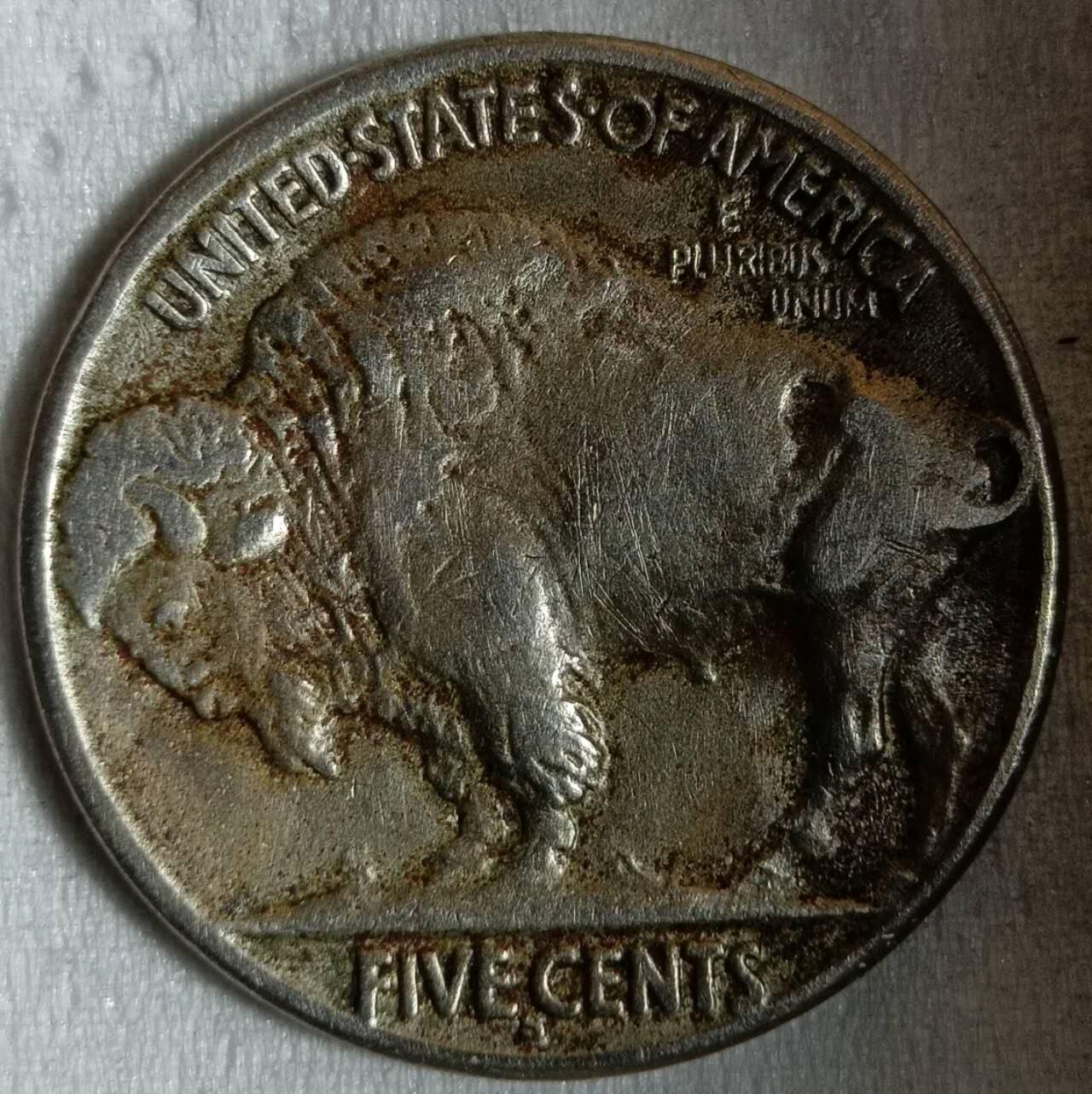 美国1917年S版5美分野牛镍币