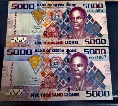 塞拉利昂2010、2021年5000利昂靓品纸币2枚一对 - 塞拉利昂2010、2021年5000利昂靓品纸币2枚一对