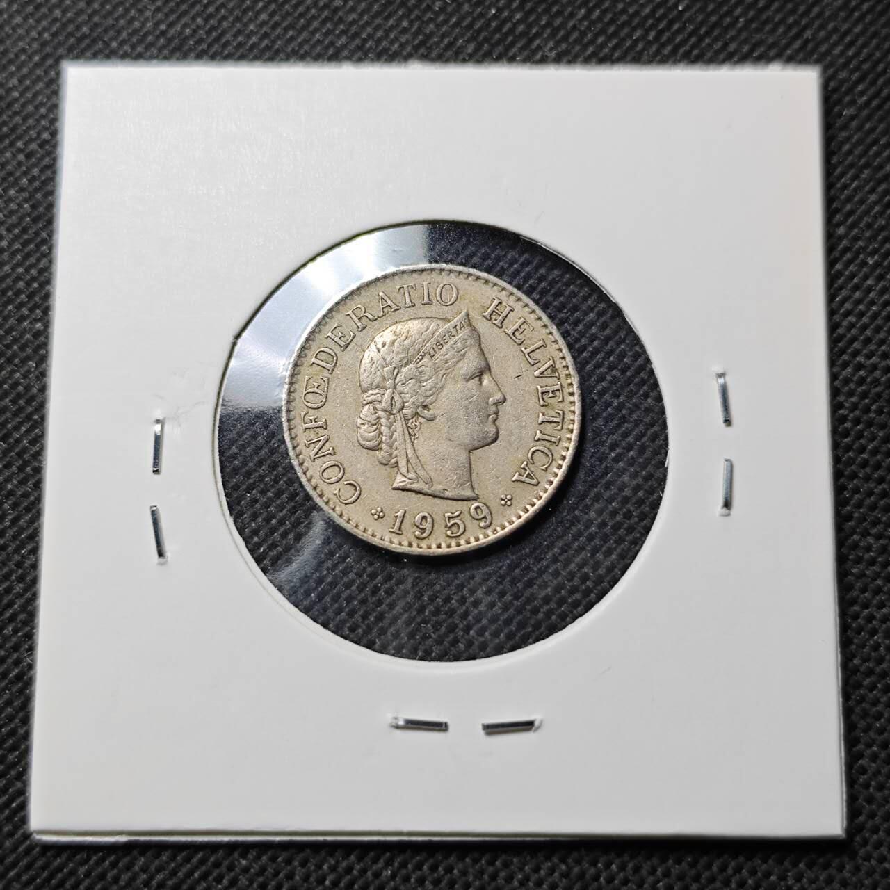 KK钱币收藏小铺  第370场  2月预留时间 周末发货  1959瑞士10分