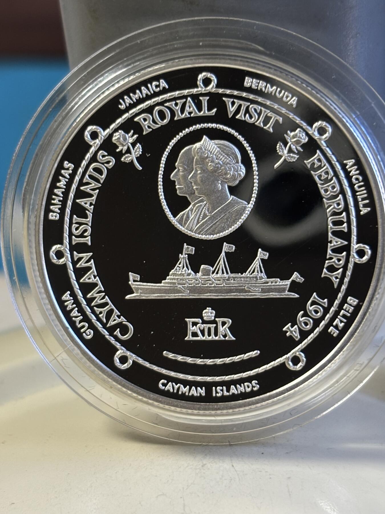 第181期拍卖 1994年开曼圭亚那巴哈马百慕大伯利兹牙买加女王访问纪念银币6枚，28.28克*6,925银