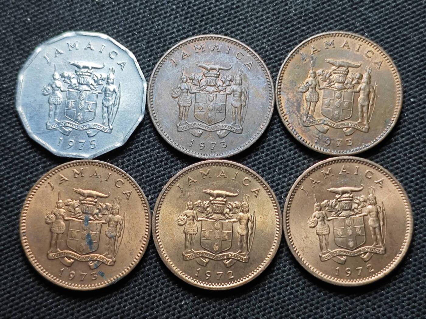 KK钱币收藏小铺  第370场  2月预留时间 周末发货  牙买加一组6枚