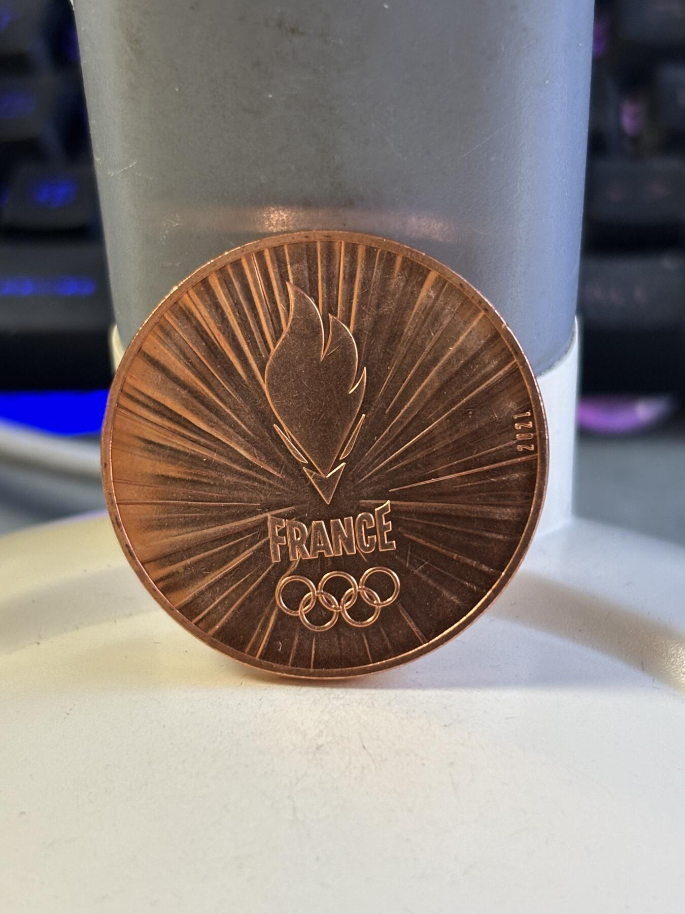 第181期拍卖 法国2021年巴黎奥运火炬纪念铜币