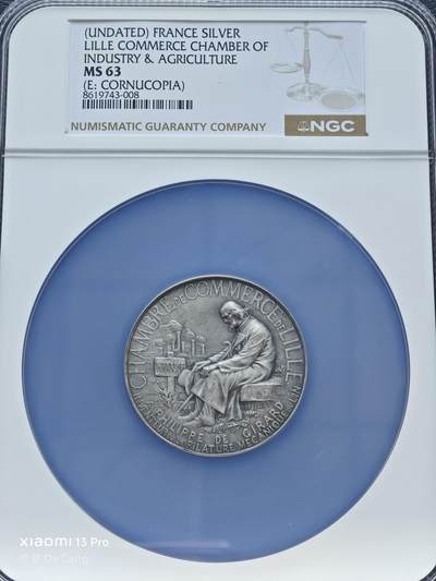 【德藏】世界币章拍卖第153期（拍品征集中~欢迎藏友联系） - 19世纪 法国里尔商会纪念大银章 NGC MS63 磨砂质感 立体感十足 大盒封装