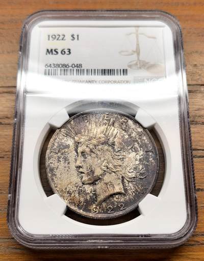 泉海漫舟·凡希社世界钱币微拍第三百十四期 - 1922美国和平壹元大银NGC-MS63重度五彩
