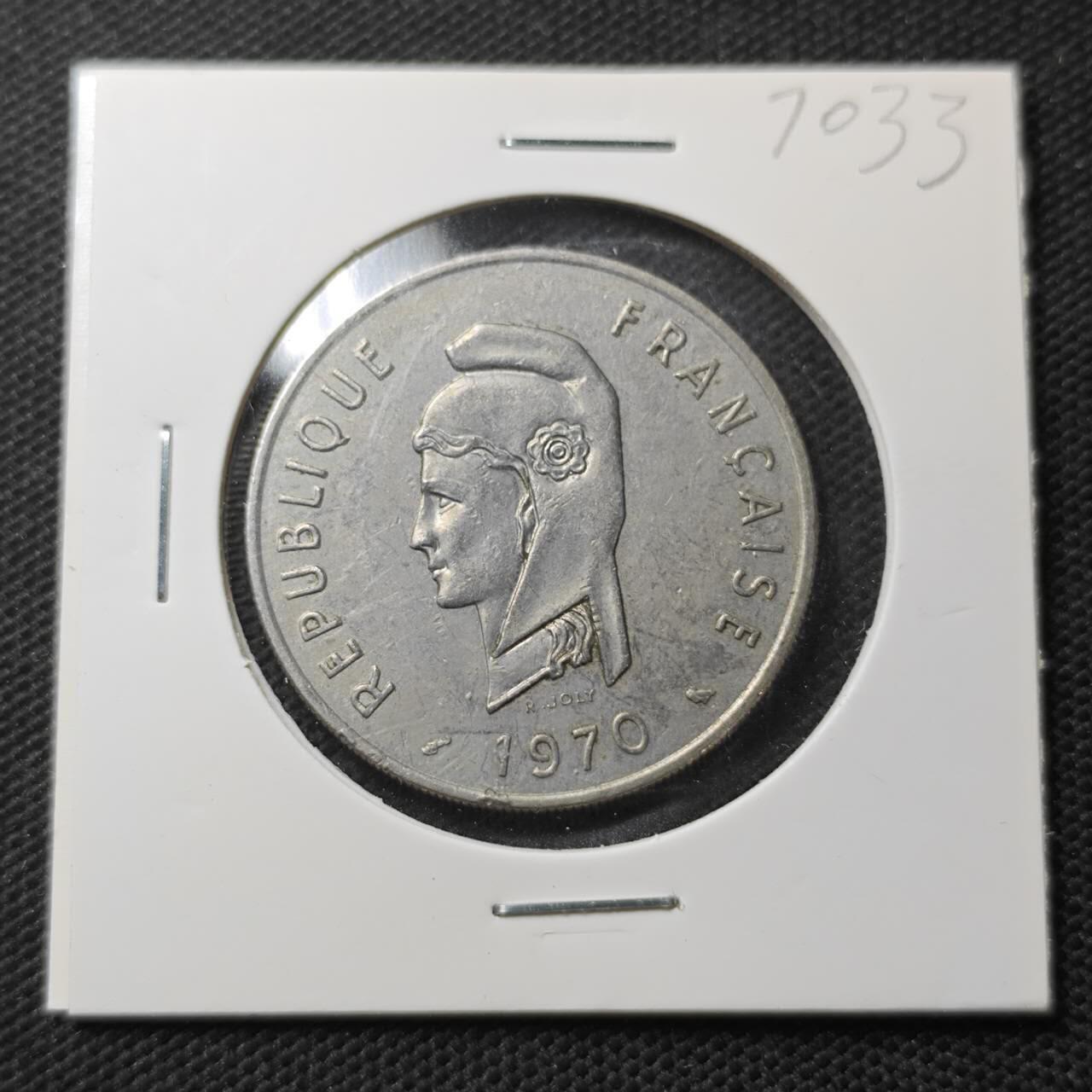 KK钱币收藏小铺  第370场  2月预留时间 周末发货  1970法属伊萨100法郎