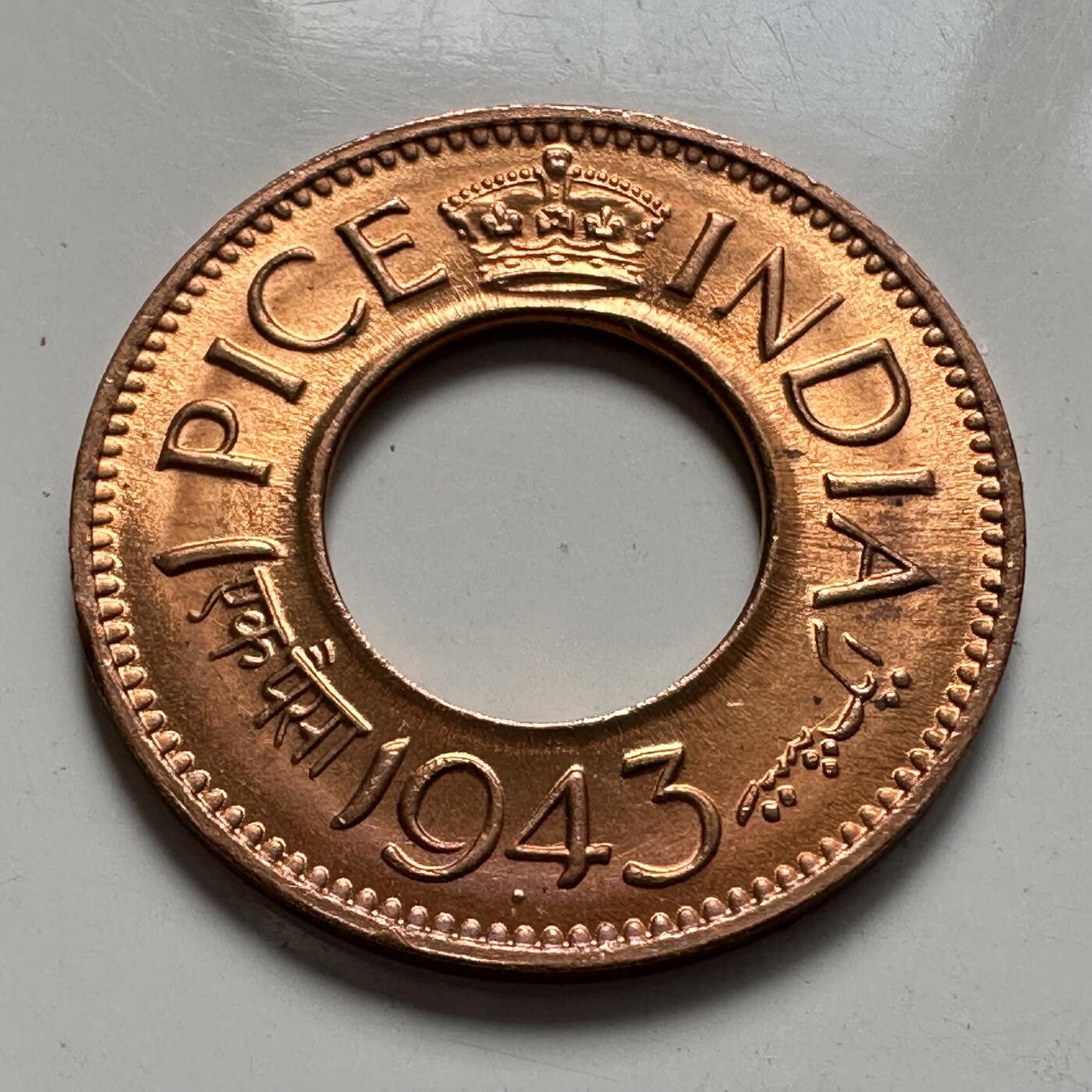 🌹外币初藏🌹🐯2025年第127场  每周二四六晚8️⃣点 接代拍 印度1943年1派沙 原光品b