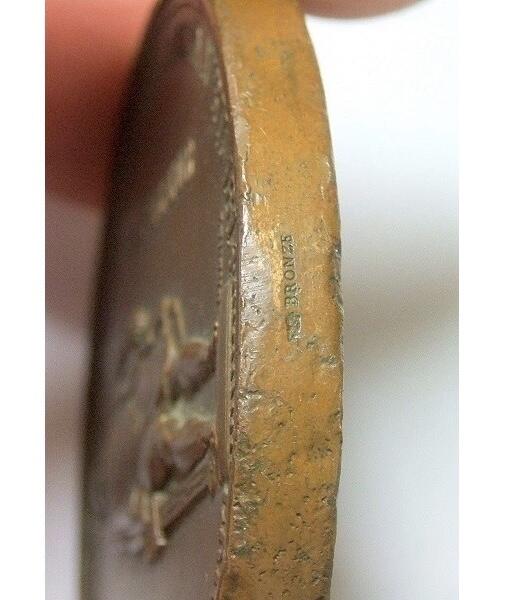 【艺术】法国艺术大章1833年 双面拿破仑雕像 高浮雕精制大铜章 55MM