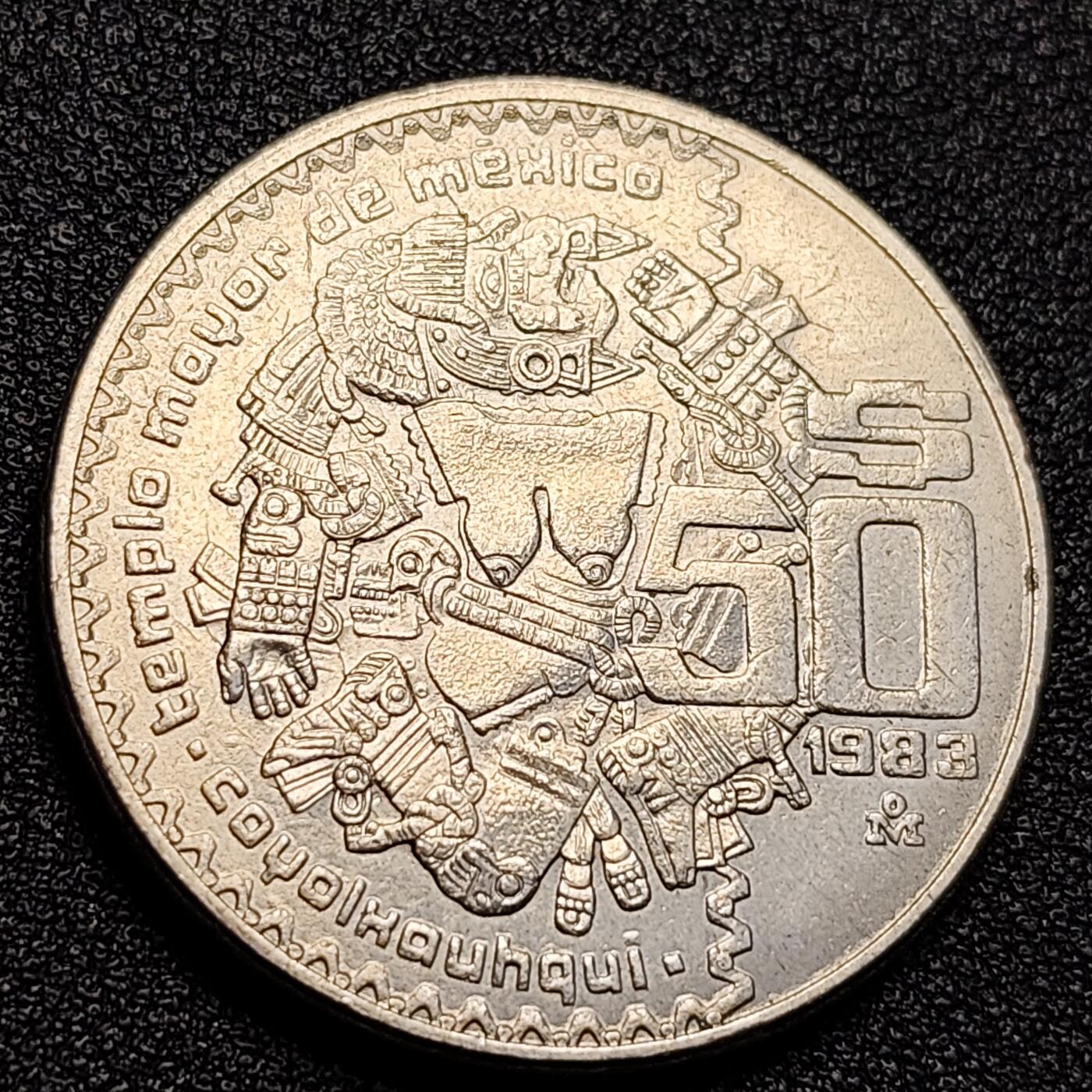 泉币菌-第129场-精品福利场（本场拍品多，请提前出价） 带光 墨西哥1983年 50比索硬币 阿兹特克女神 铜镍币 35mm