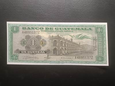 2025十一月第四期，总202期 - 危地马拉1968年1格查尔AUNC，国会大楼和阿提拉湖，早期年份