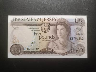 2025十一月第四期，总202期 - 泽西岛1983版5镑UNC双冠，稀有的珍珠冠女王版本中高面值，女王和伊丽莎白堡