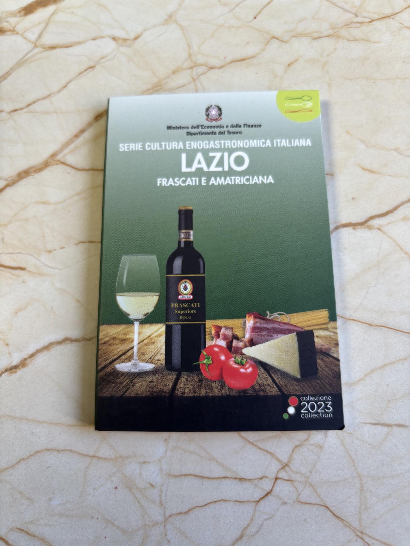 第181期拍卖 卡装意大利2023年饮食文化白葡萄酒培根番茄面纪念币