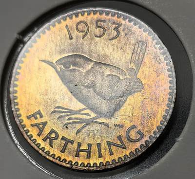 外国优质老铜币银币，周六九点倒数截拍，满百包邮，可寄存半年，喜欢朋友微信扫描二维码可直接参拍 - 少见精制英国1953年女王登基年法新