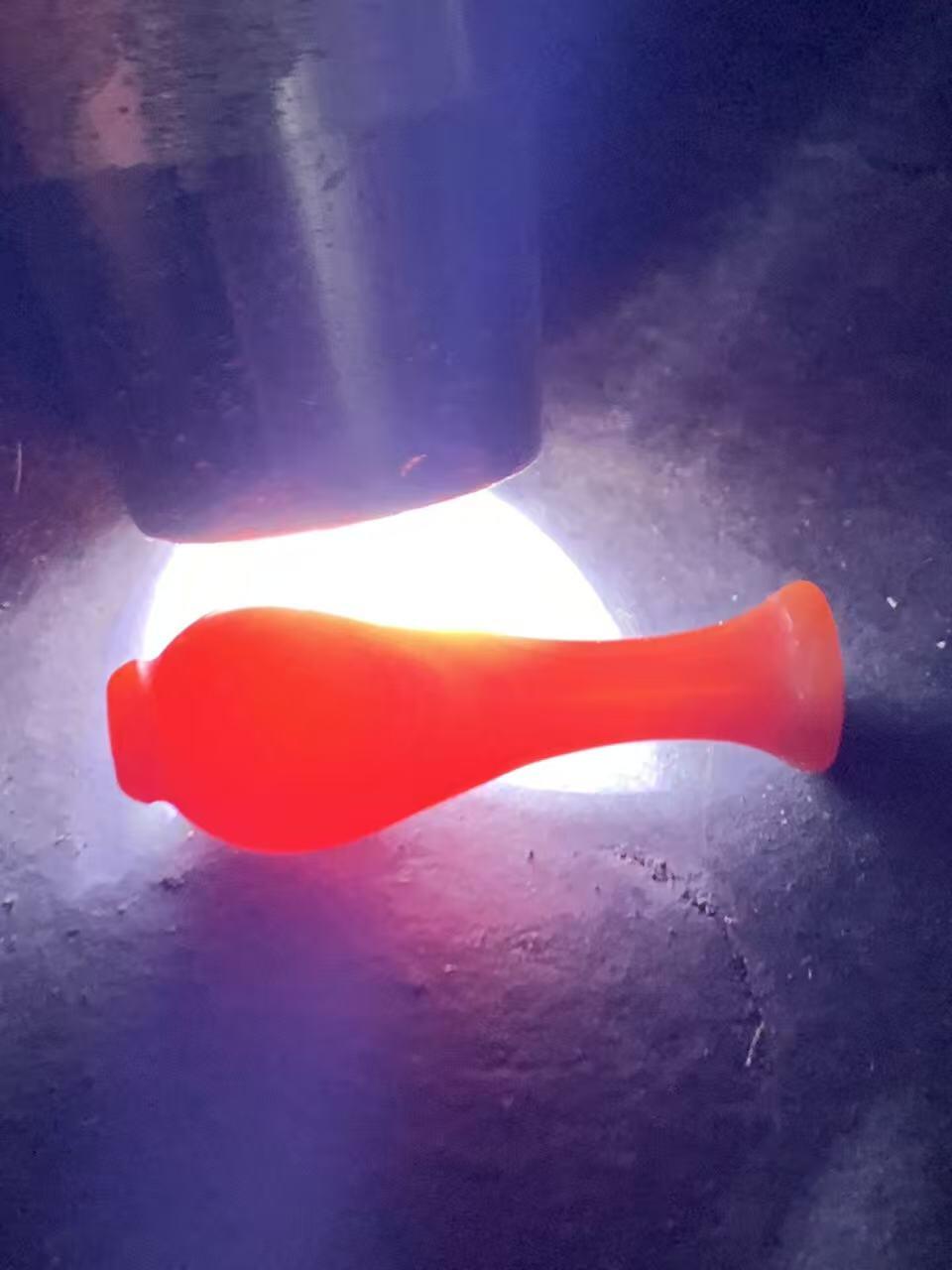 精美高玉化千层纹缠丝玛瑙双天眼瓶子珠一个，