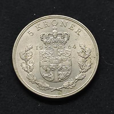 【全场包邮】纯粹捡漏拍476场（免费代拍第13场）调整中 - 丹麦1964年弗雷德里克九世5克朗