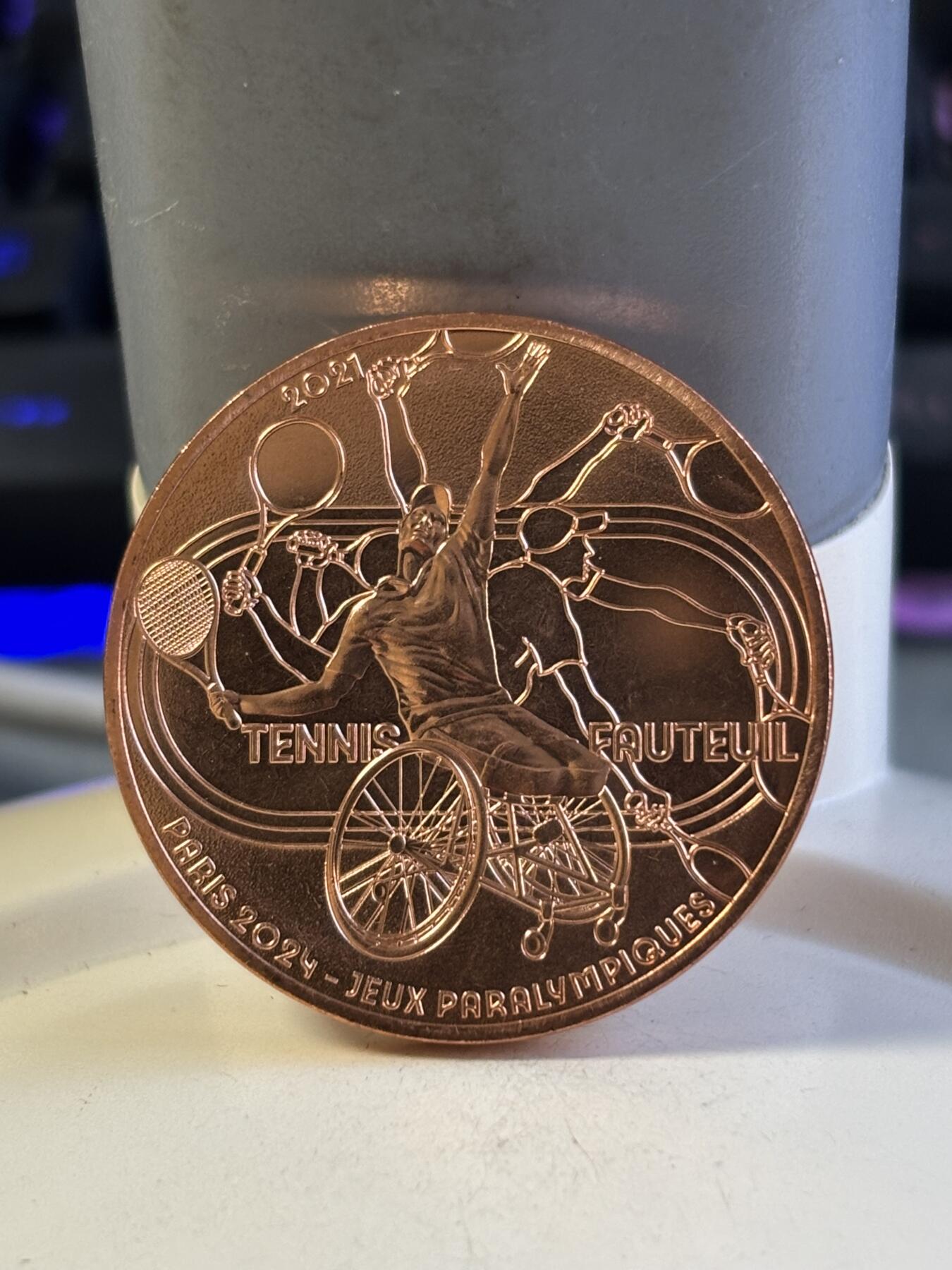 第181期拍卖 法国2021年2024奥运项目轮椅网球纪念铜币