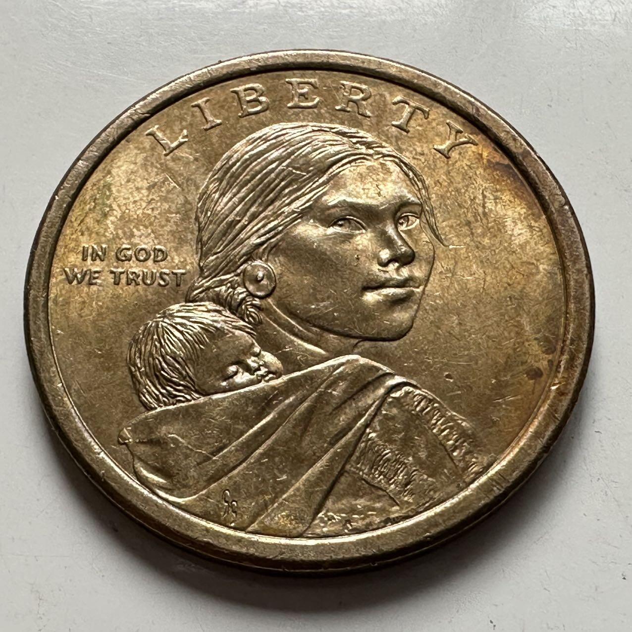 🌹外币初藏🌹🐯2025年第127场  每周二四六晚8️⃣点 接代拍 美国2009年1美元 印第安原住民a