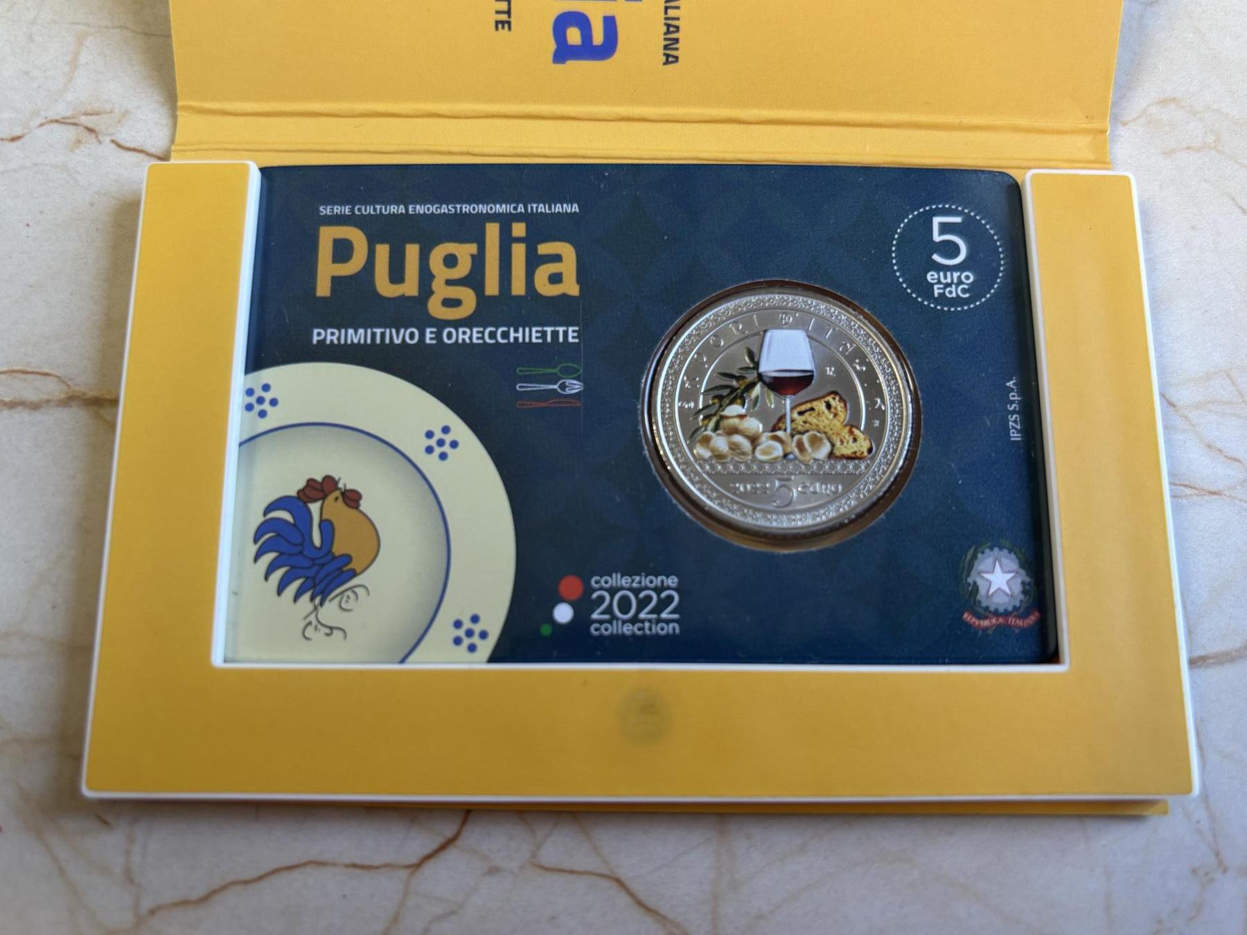 第181期拍卖 意大利2022年饮食文化奥利切特猫耳朵面彩色纪念币