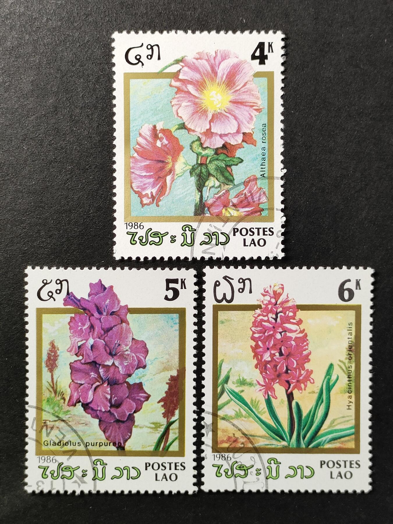 嘉禾收藏    【第378期】            无佣金、可寄存、满30元包邮 老挝邮票，1986年植物 花卉邮票
