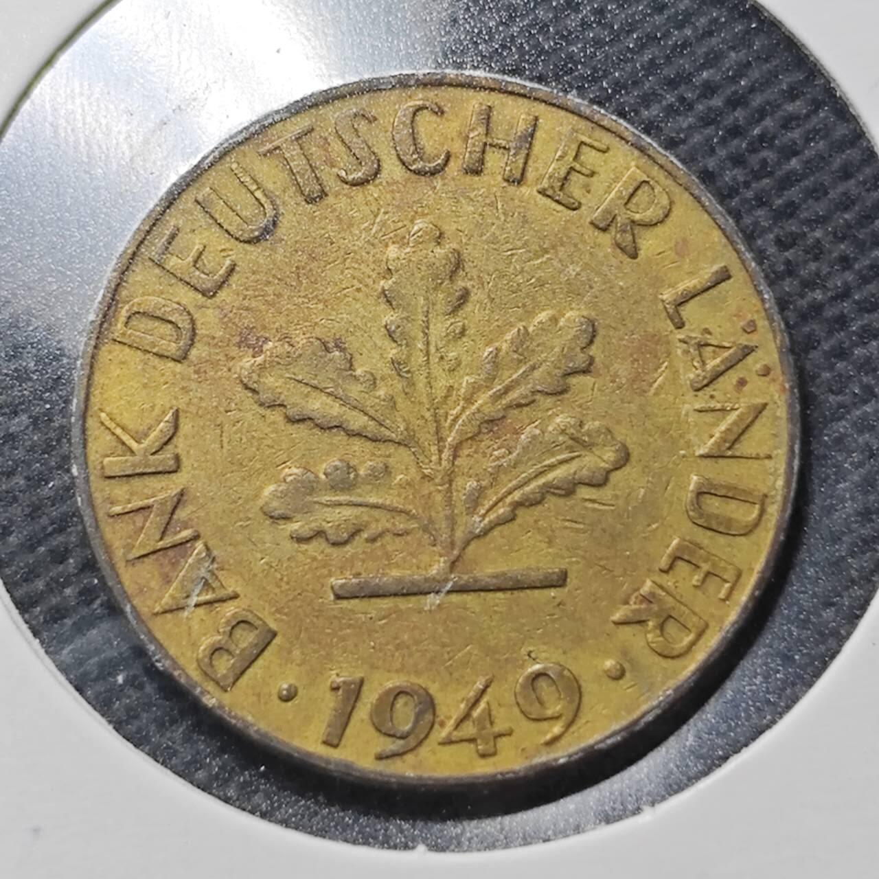 KK钱币收藏小铺  第370场  2月预留时间 周末发货  1949西德10芬尼 银行版
