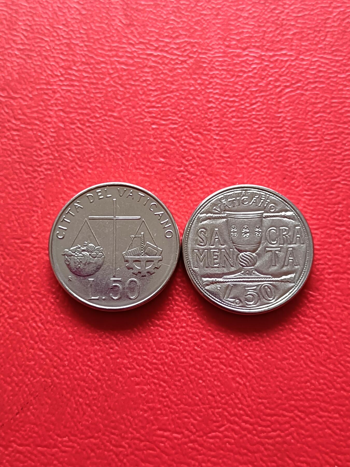 【云涧收藏】第七十九场 梵蒂冈1992/93年50里拉2枚