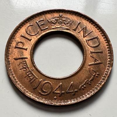 🌹外币初藏🌹🐯2025年第127场  每周二四六晚8️⃣点 接代拍 - 印度1944年1派沙 原光品b