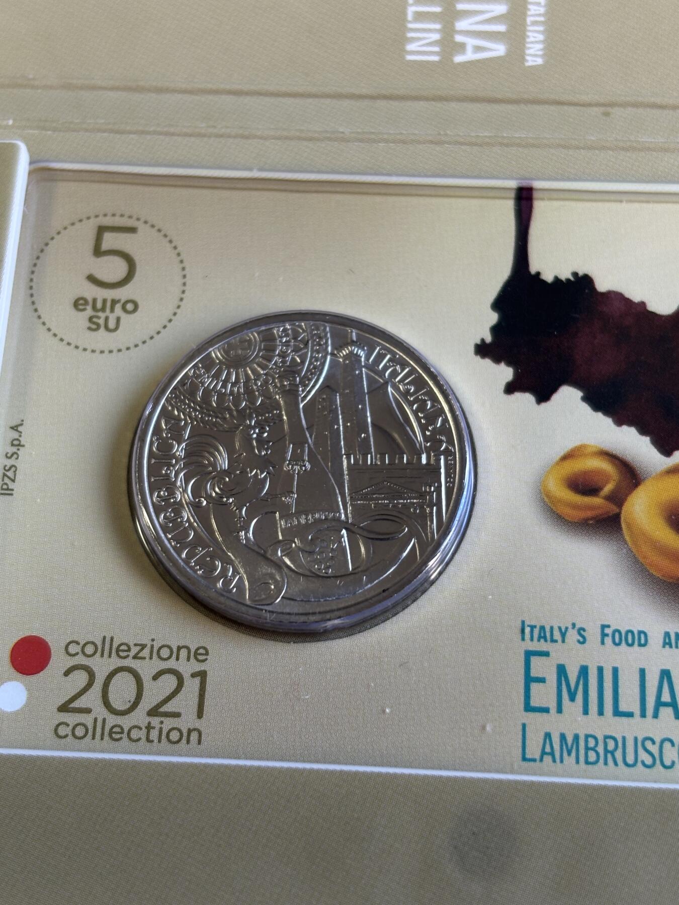 第181期拍卖 卡装意大利2021饮食文化系列2艾米利亚罗马涅纪念币