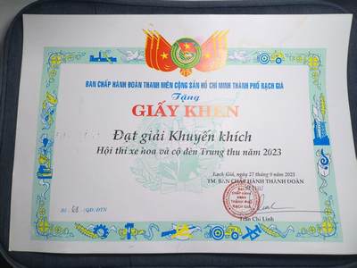 罗岚⭐爱藏⭐精品专拍第七场-分享拍场赚佣（周六有群拍，详细看简介） - 越南社会主义共和国沥架市团委2023年中秋竞赛鼓励奖嘉奖证书