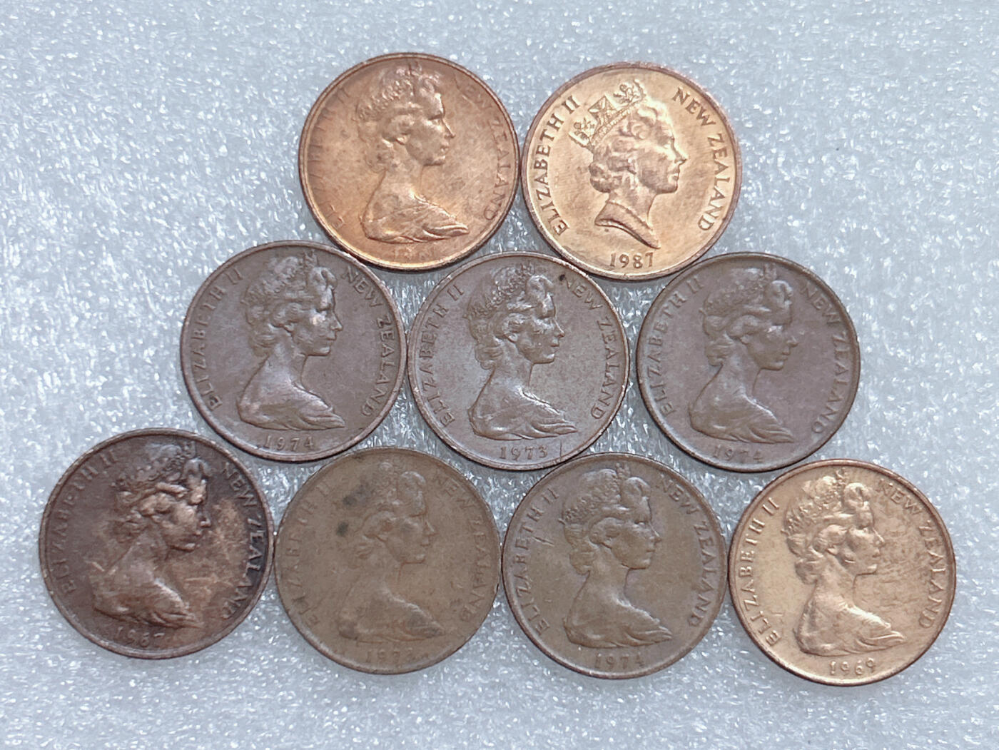 第一海外回流一元起拍收藏 散集专场  第265期 新西兰2分硬币 9枚